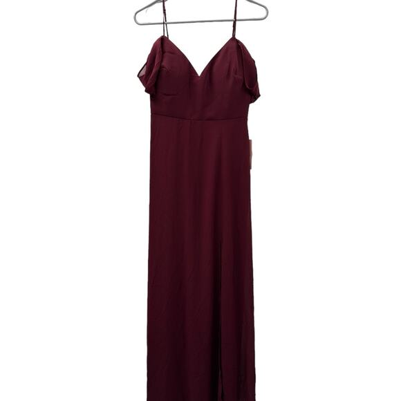Birdy Grey Devin Convertible Chiffon Bridesmaid Dress in Cabernet Sz S NEW - Picture 2 of 10